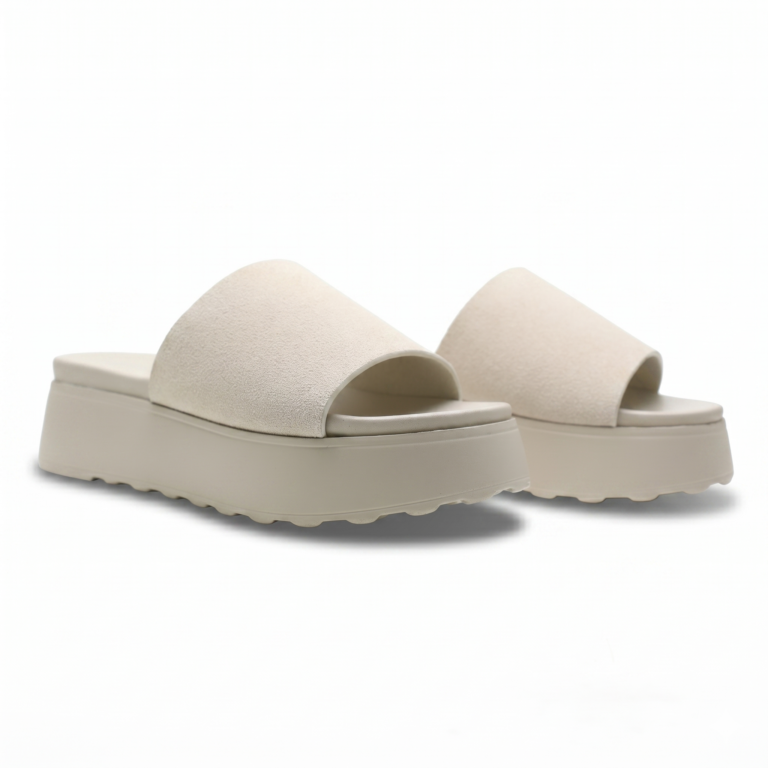 Mules Femme Souples à Plateforme en Suédine Confortables
