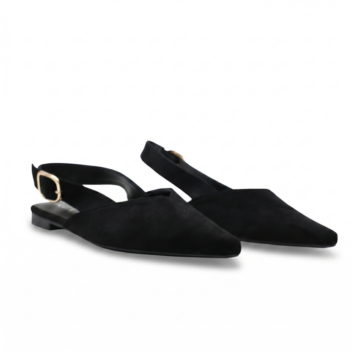 Ballerines Slingback Femme en Suédine à Bout Pointu Élégantes