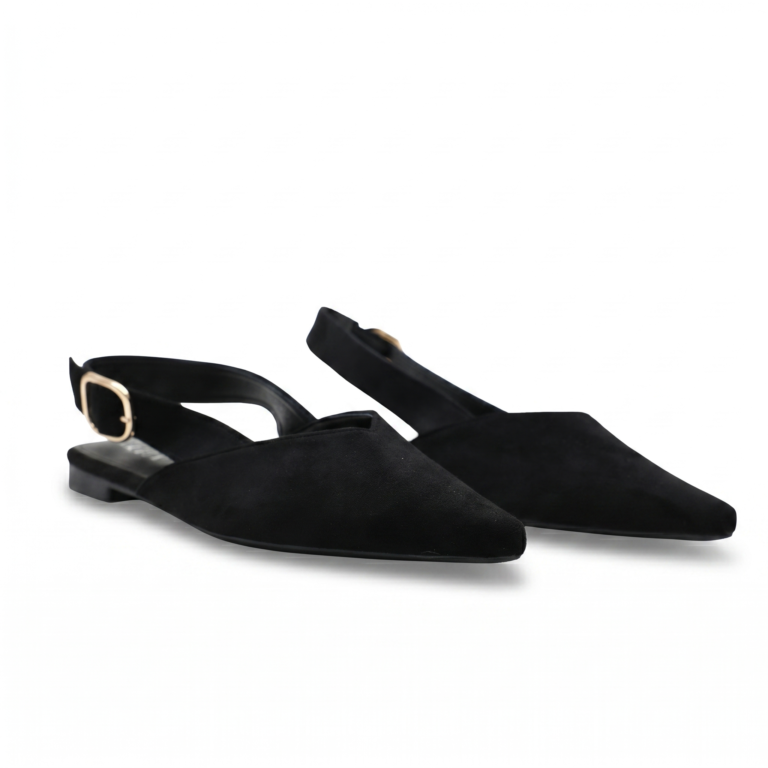Ballerines Slingback Femme en Suédine à Bout Pointu Élégantes