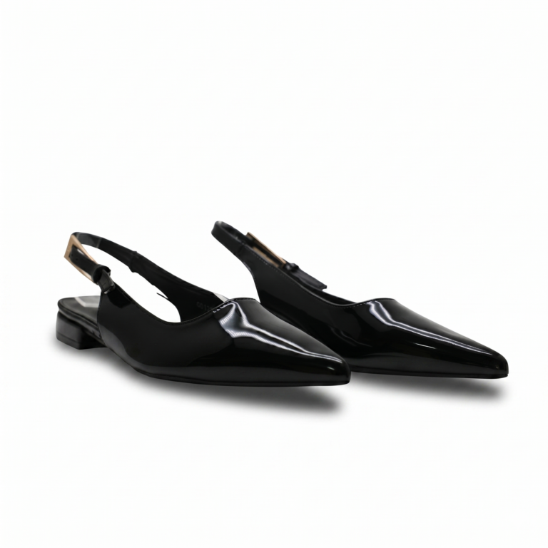 Ballerines Slingback Femme Vernies à Bout Pointu Élégantes