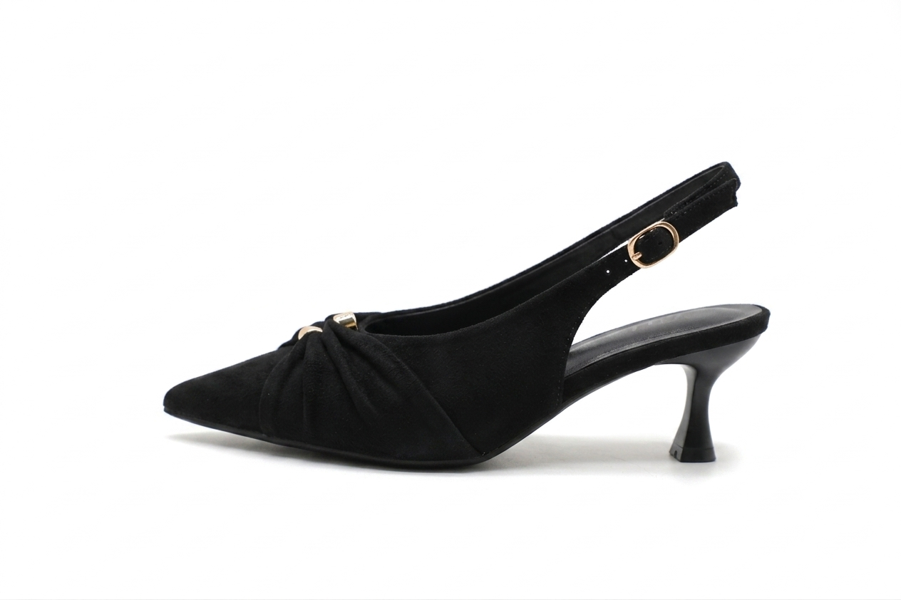 Escarpins Slingback Femme en Suédine à Petit Talon Élégant