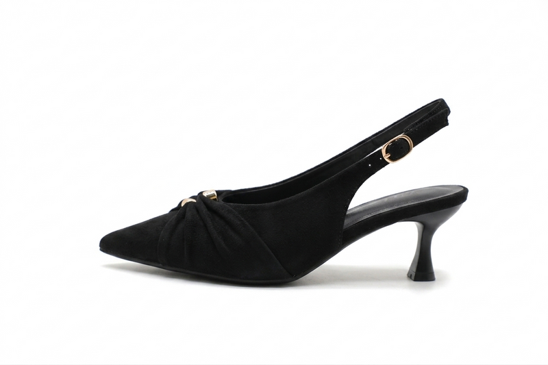 Escarpins Slingback Femme en Suédine à Petit Talon Élégant