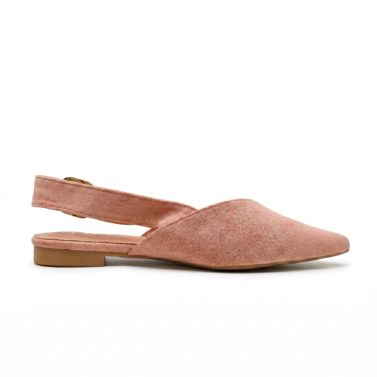 Ballerines Slingback Femme en Suédine à Bout Pointu Élégantes