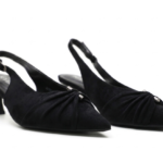 Escarpins Slingback Femme en Suédine à Petit Talon Élégant