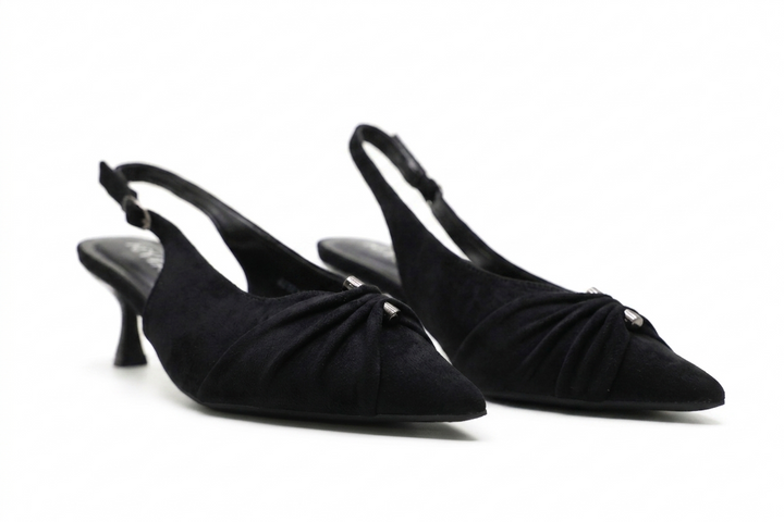 Escarpins Slingback Femme en Suédine à Petit Talon Élégant