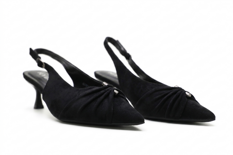 Escarpins Slingback Femme en Suédine à Petit Talon Élégant