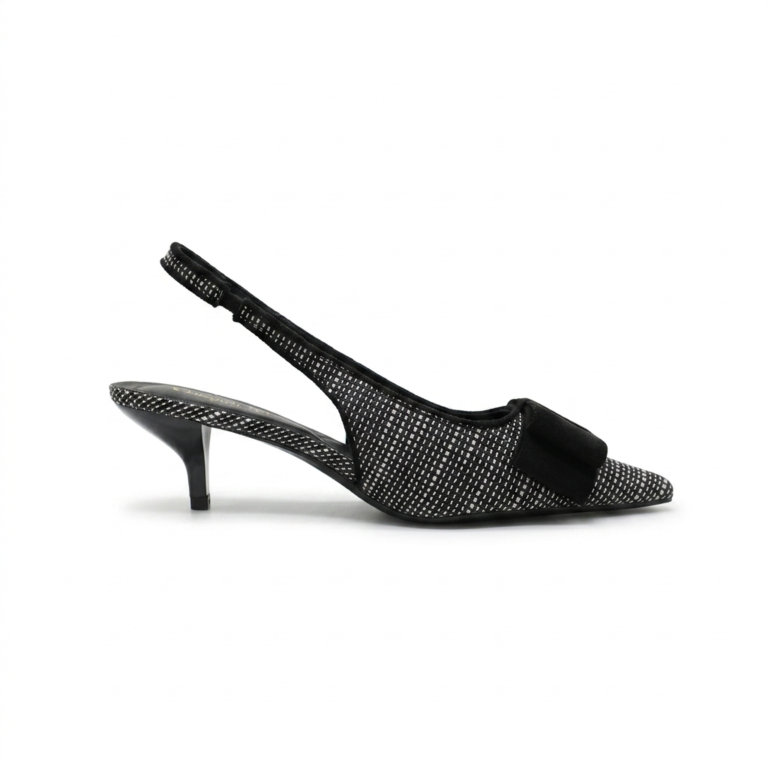 Escarpins Slingback Femme à Petit Talon avec Nœud Élégant