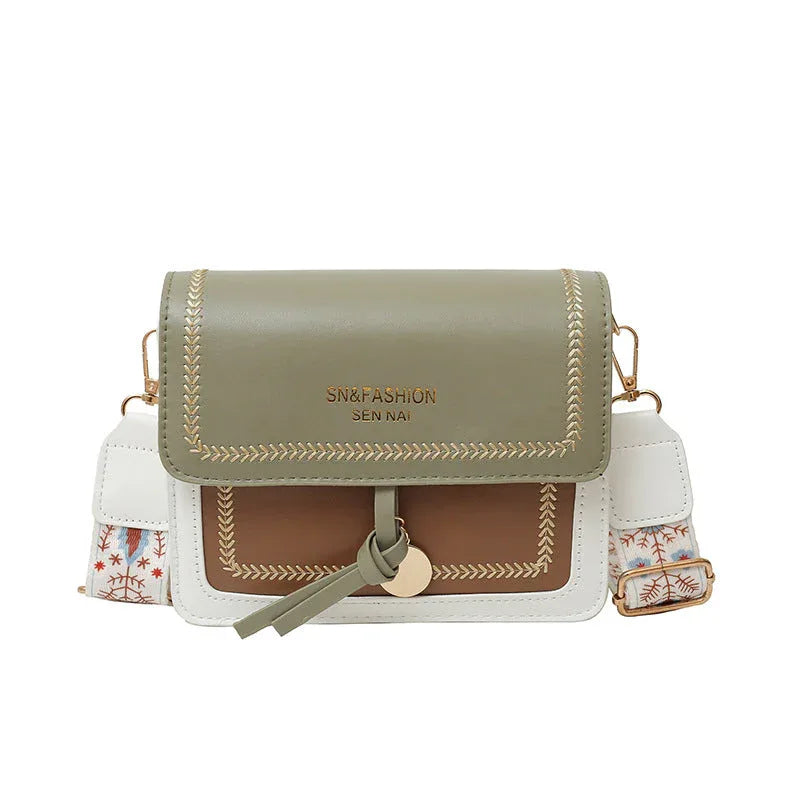 Sac à Main Femme Tendance – Sac Crossbody Petit Carré, Sac Bandoulière avec Bandoulière Large et Couleur Contrastée - Justyol