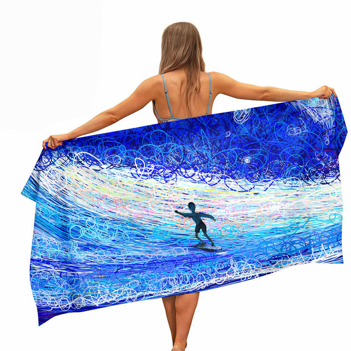 Serviette plage microfibre anti-sable 75x150 cm