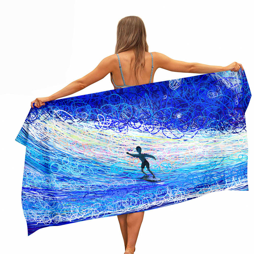 Serviette plage microfibre anti-sable 75x150 cm