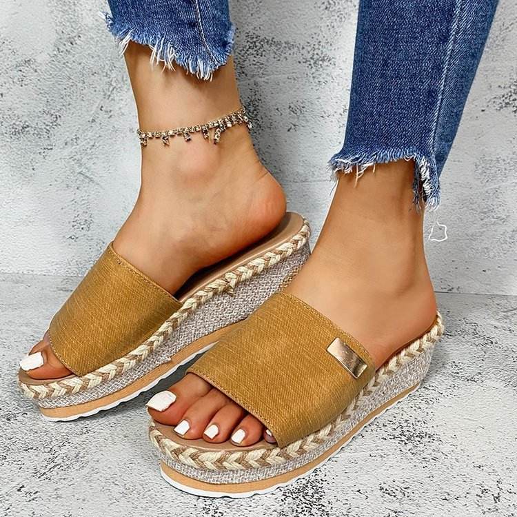 Sandales Compensées Femme à Talon Haut – Semelle Épaisse Confortable