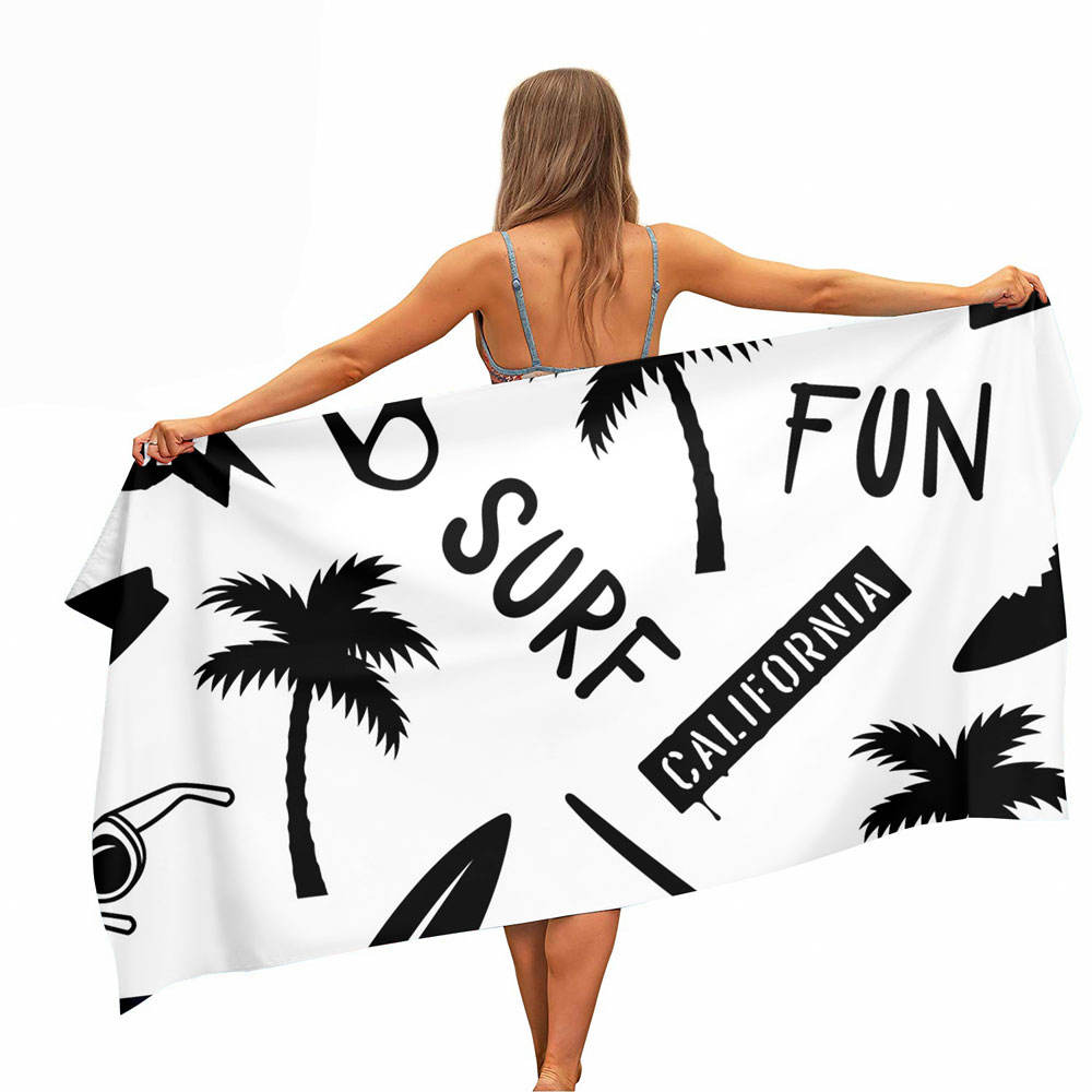 Serviette plage microfibre anti-sable 75x150 cm