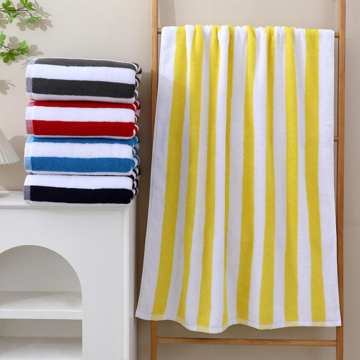 Serviette plage coton turc grande taille luxe rayée