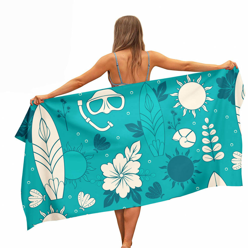 Serviette plage microfibre anti-sable 75x150 cm