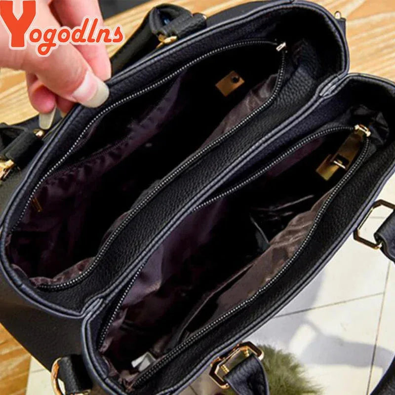Sac à Main Femme avec Perles et Pompon – Sac à Bandoulière Femme Embossé, Sac Messenger Élégant - Justyol