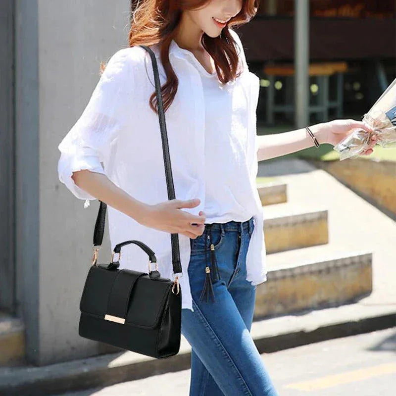 Sac à Main Femme en PU – Sac Bandoulière en Cuir Synthétique avec Fermeture à Rabat, Sac à Main Mode Tendance - Justyol