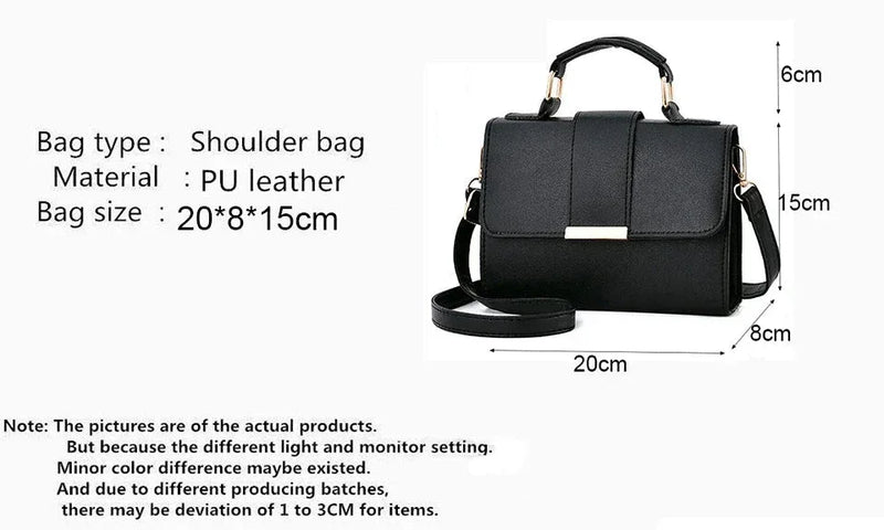 Sac à Main Femme en PU – Sac Bandoulière en Cuir Synthétique avec Fermeture à Rabat, Sac à Main Mode Tendance