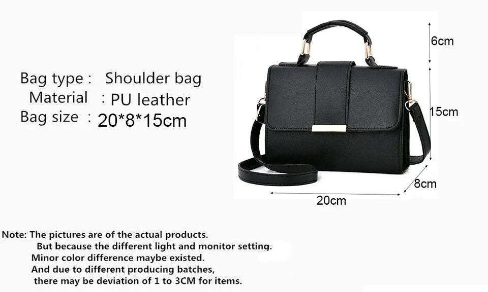 Sac à Main Femme en PU – Sac Bandoulière en Cuir Synthétique avec Fermeture à Rabat, Sac à Main Mode Tendance - Justyol