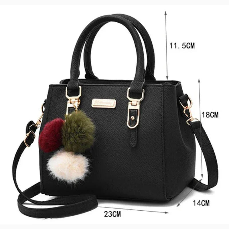 Sac à Main Femme avec Perles et Pompon – Sac à Bandoulière Femme Embossé, Sac Messenger Élégant - Justyol