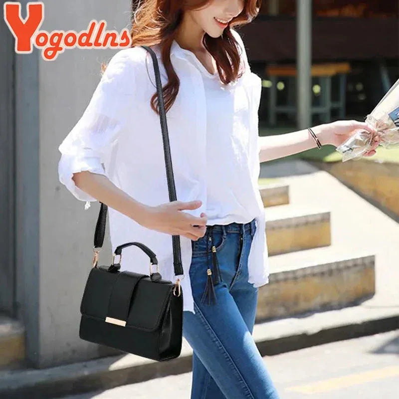 Sac à Main Femme en PU – Sac Bandoulière en Cuir Synthétique avec Fermeture à Rabat, Sac à Main Mode Tendance - Justyol
