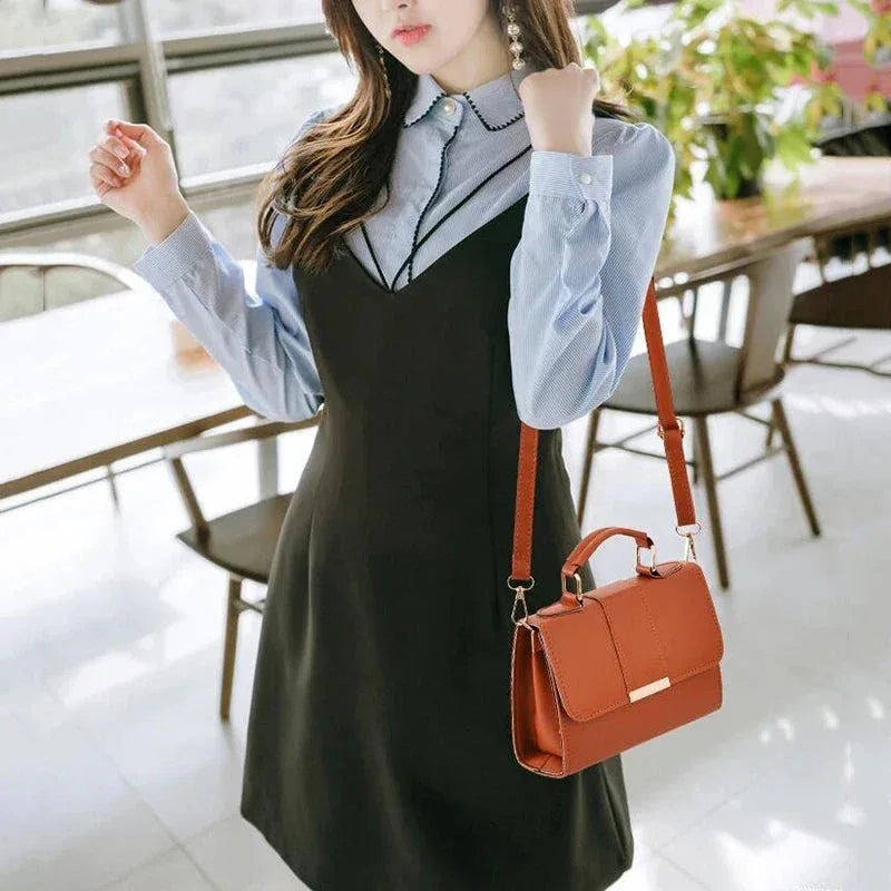 Sac à Main Femme en PU – Sac Bandoulière en Cuir Synthétique avec Fermeture à Rabat, Sac à Main Mode Tendance - Justyol