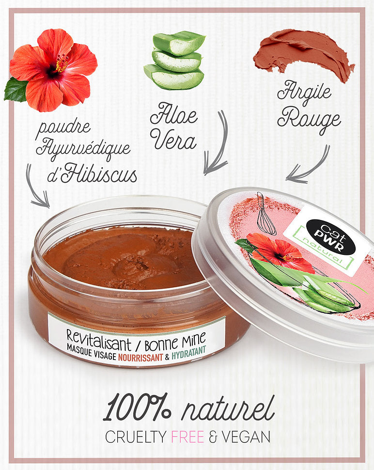 HYDRATANT / BONNE MINE   Masque Visage Argile Rouge Défatigant  | UrbanK URBANK