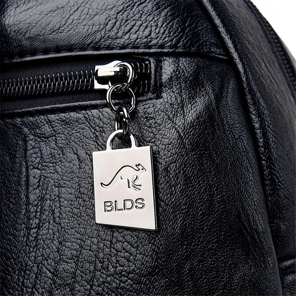 Genuine Women Leather Backpack Fashion Female Shoulder Bag Sac a Dos Ladies Bagpack Mochilas School Bags For Teenage Girls 2024 MU Group