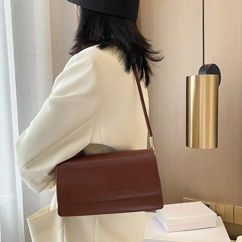 Sac à Main Femme en PU Souple – Petit Tote Vintage et Pochette Élégante