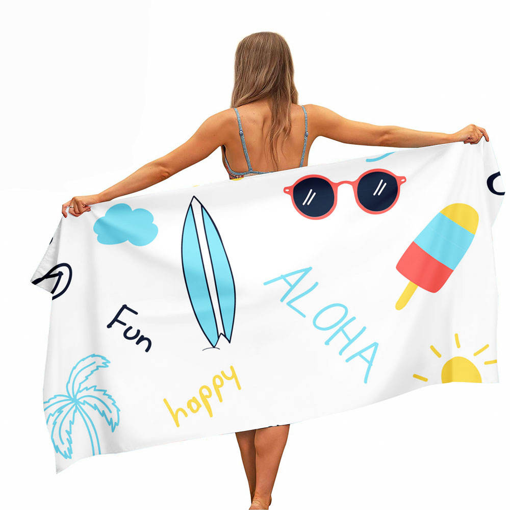 Serviette plage microfibre anti-sable 75x150 cm