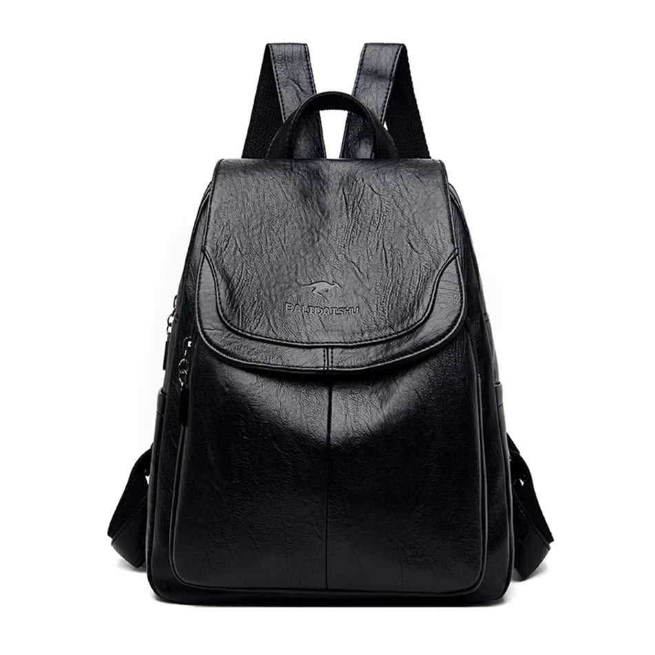 Genuine Women Leather Backpack Fashion Female Shoulder Bag Sac a Dos Ladies Bagpack Mochilas School Bags For Teenage Girls 2024 MU Group