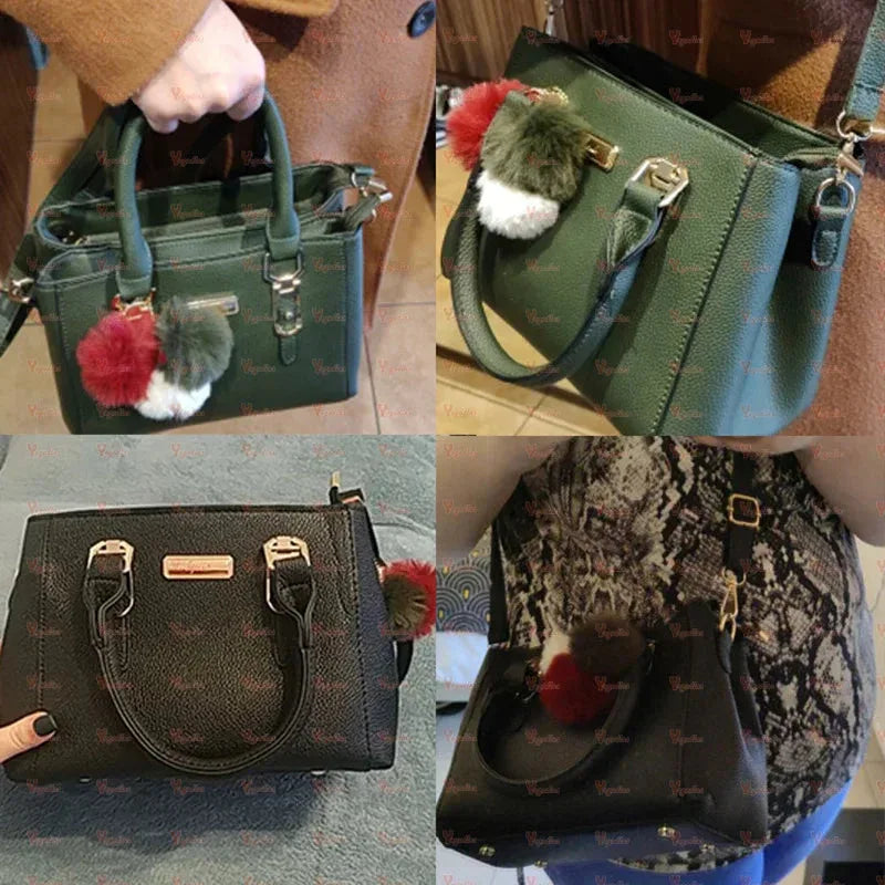 Sac à Main Femme avec Perles et Pompon – Sac à Bandoulière Femme Embossé, Sac Messenger Élégant - Justyol