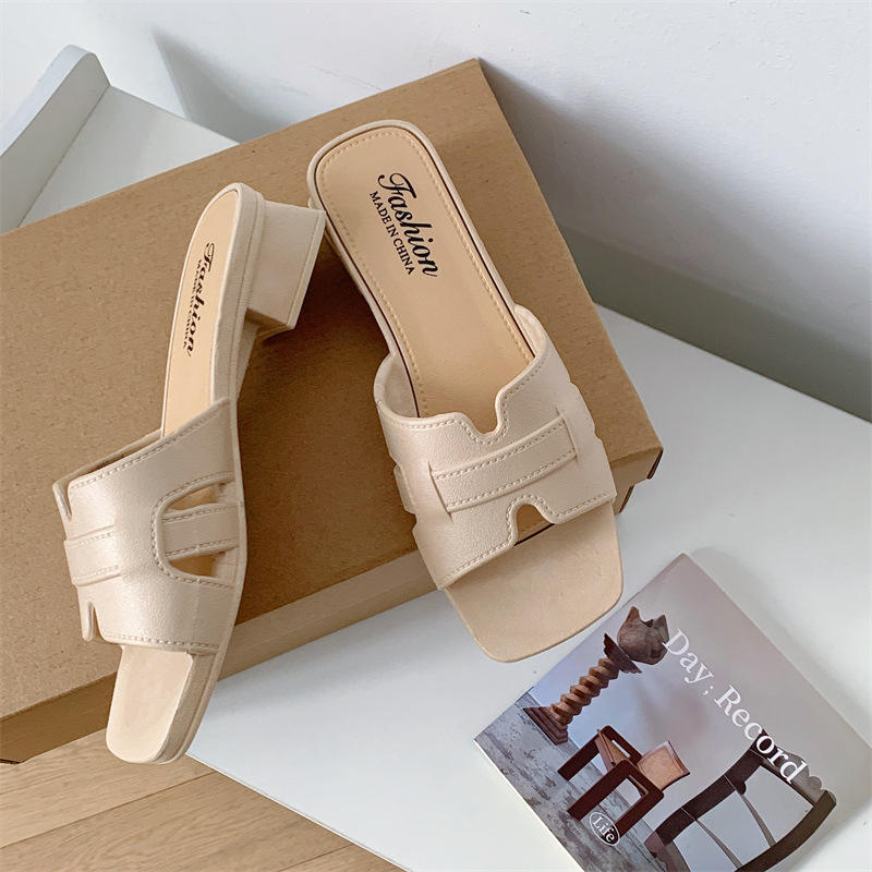 Sandales Mule Femme à Talon Mi-Hauteur – Claquettes Élégantes Été
