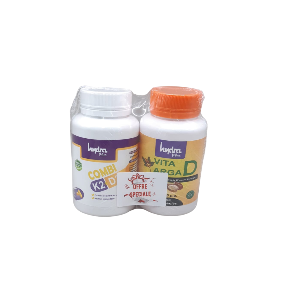 Hydra Plus Combi K2 D3 60 Comprimes  + Vita Arga D 60 Comprimes Pack