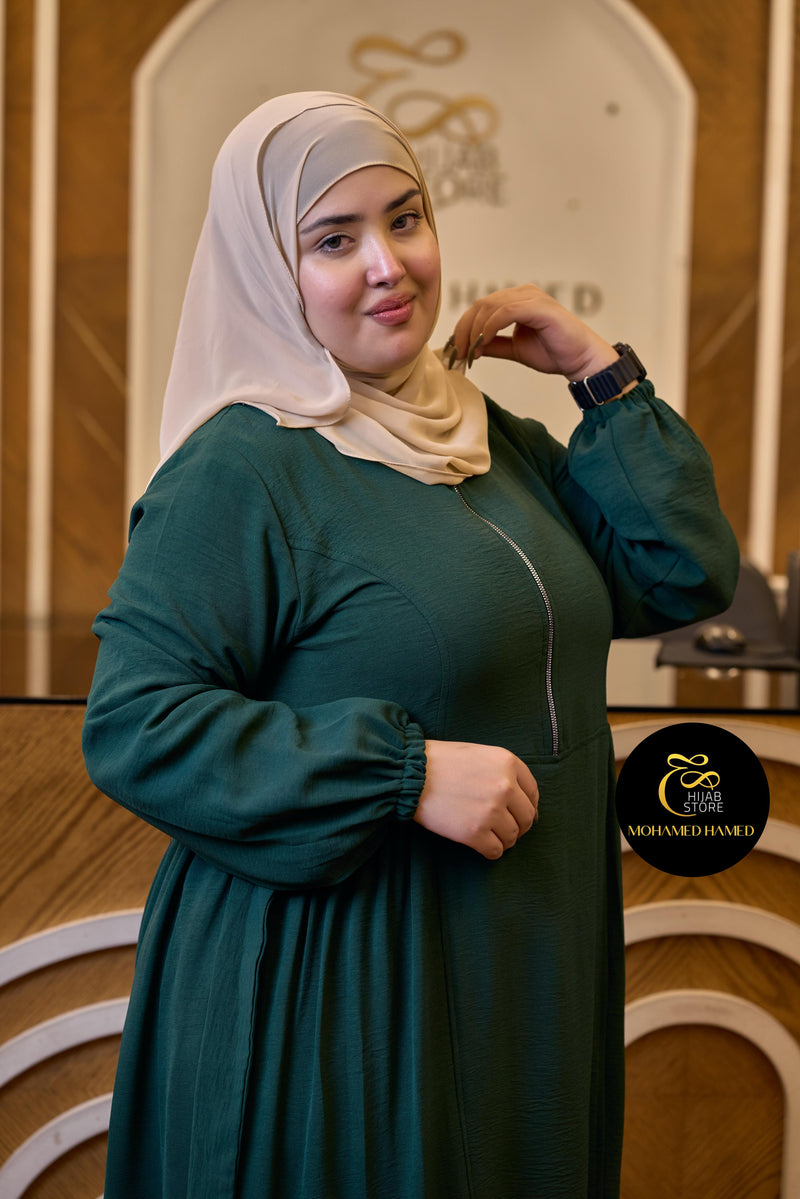فستان طويل بسحاب أمامي من قماش CY التركي