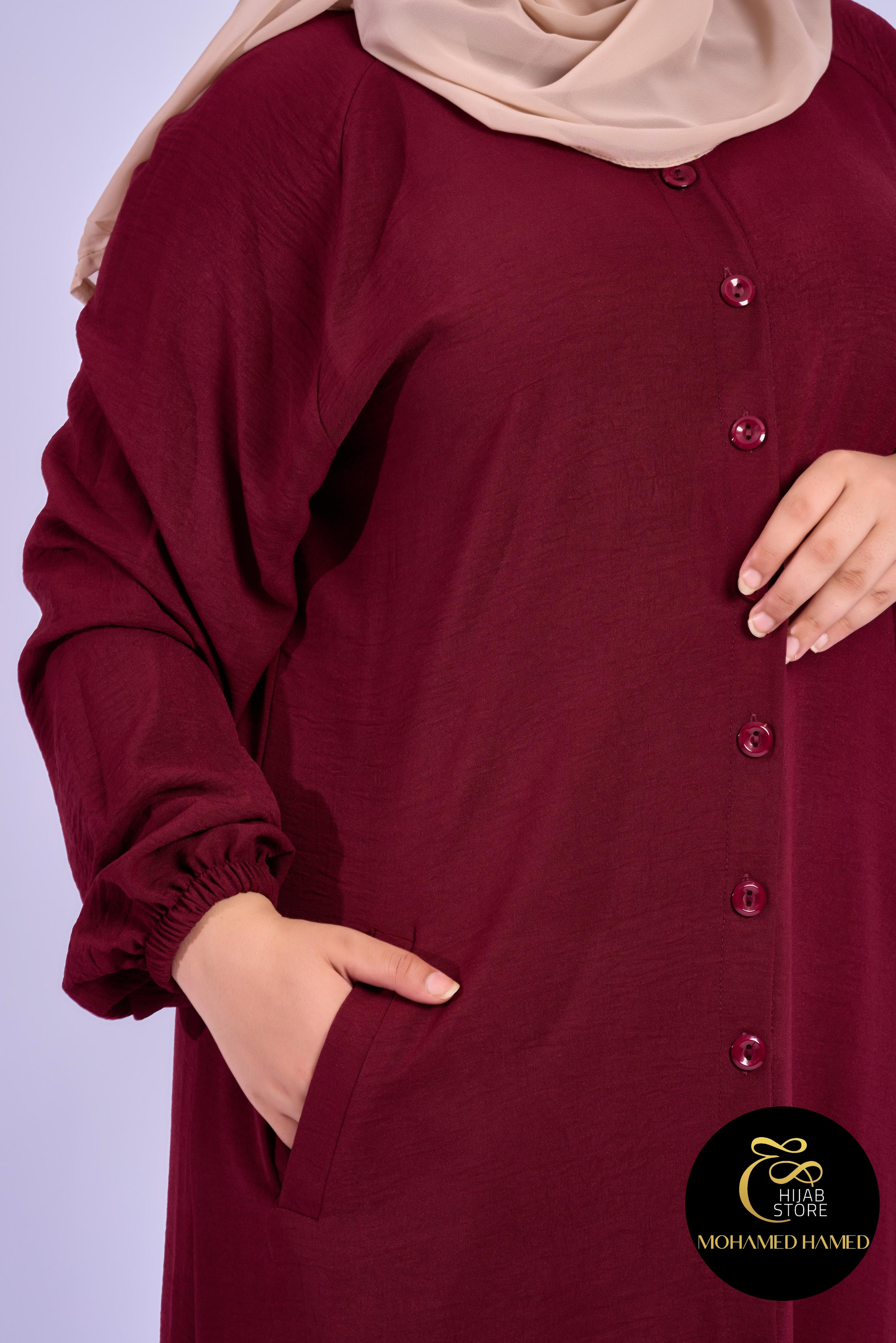 Robe Berry Longue – Tissu Turc CY à Boutons