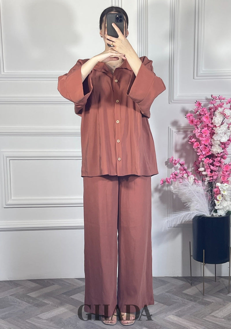 Ensemble avec pantalon - Rouge brique