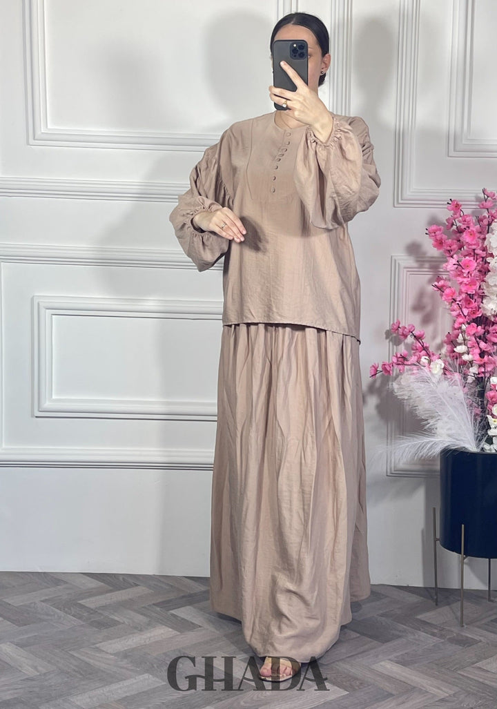 Ensemble avec jupe - Beige