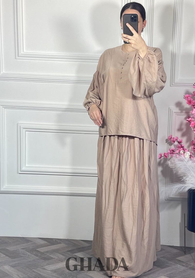 Ensemble avec jupe - Beige