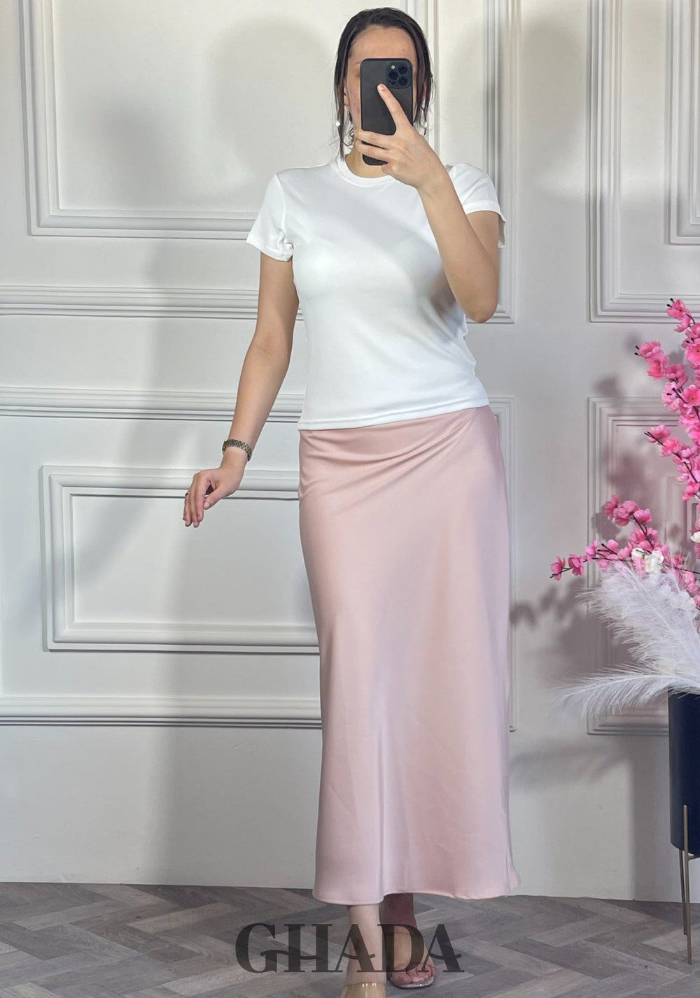 Jupe satinée - Rose