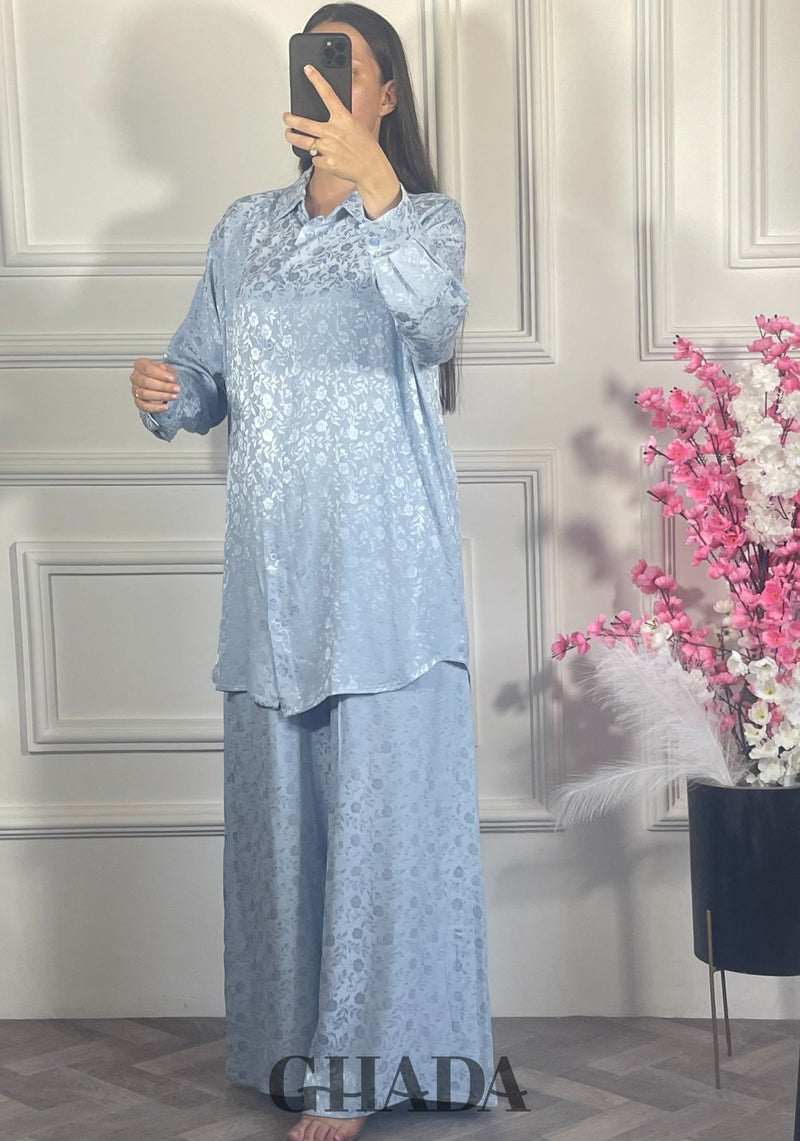Ensemble avec pantalon à motifs - Bleu ciel