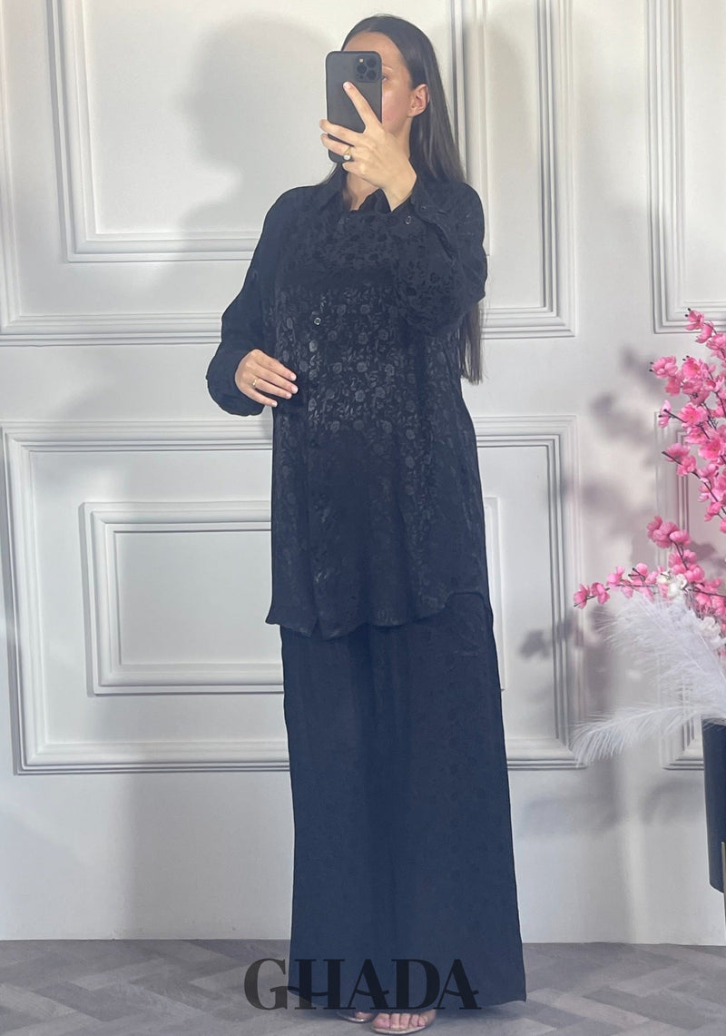 Ensemble avec pantalon à motifs - Noir