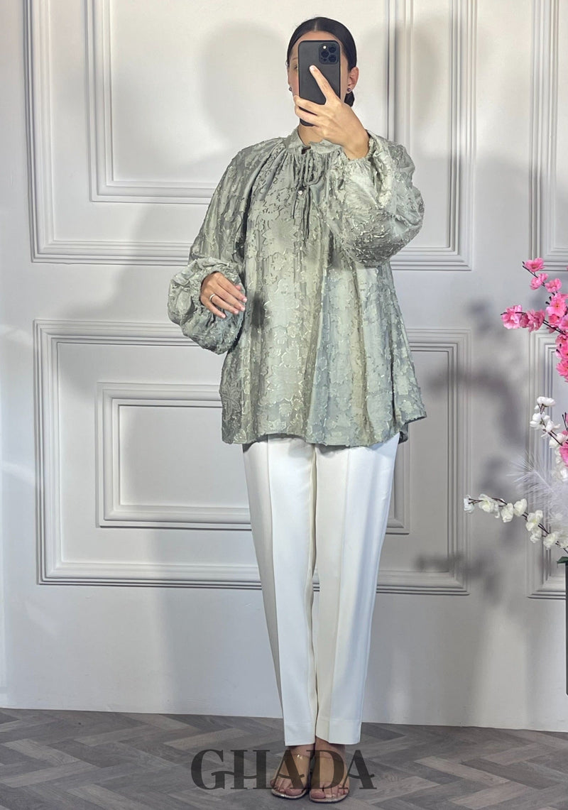 Chemise brodée  - Vert olive