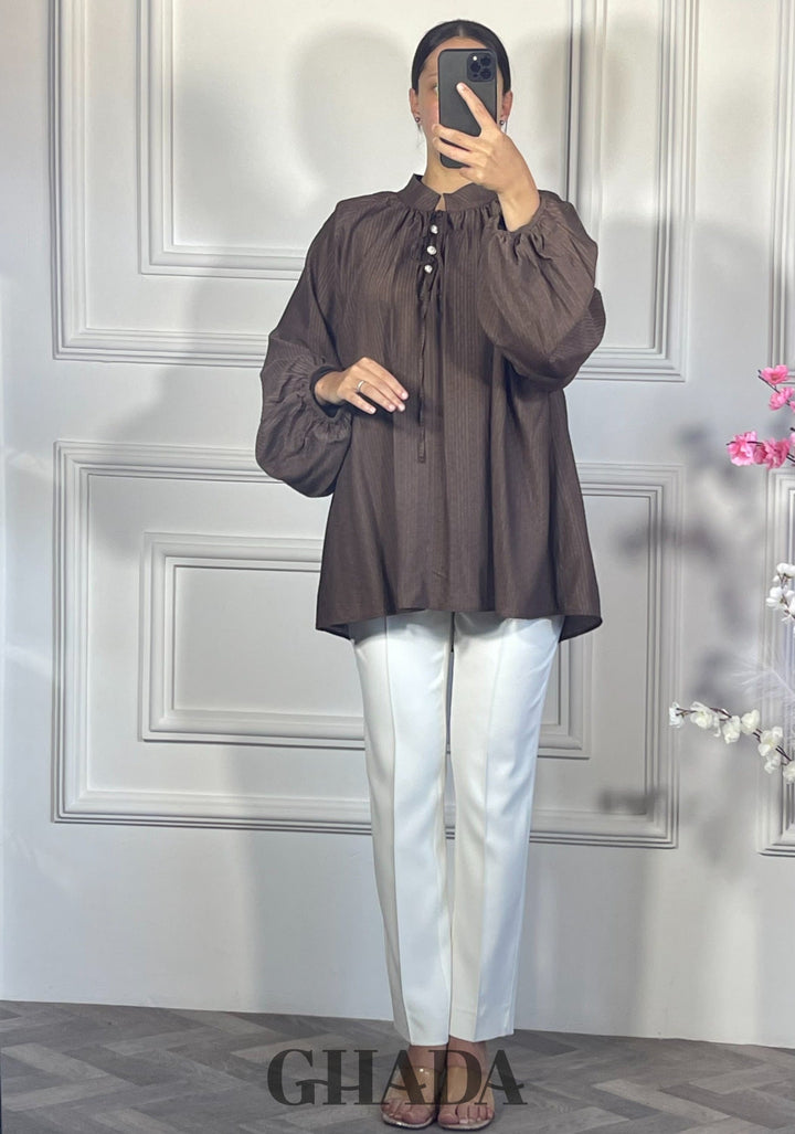 Chemise fluide - marron chocolat