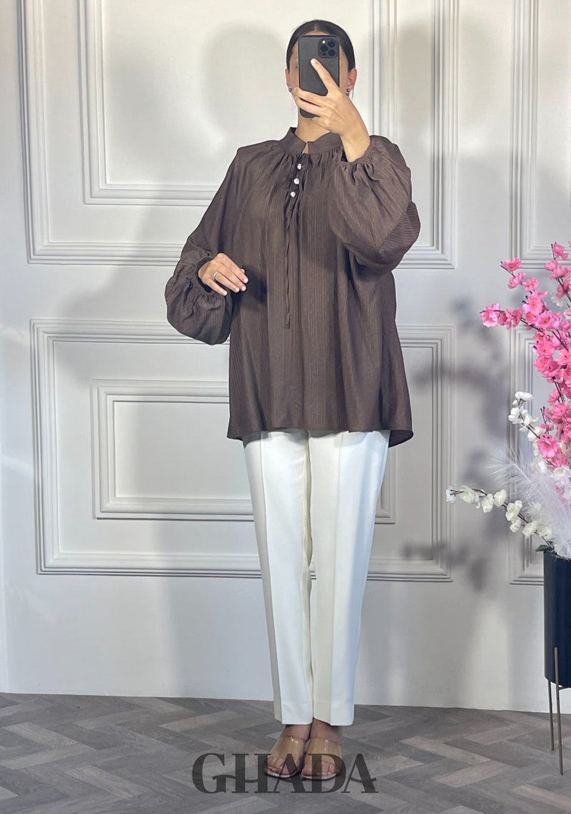 Chemise fluide - marron chocolat