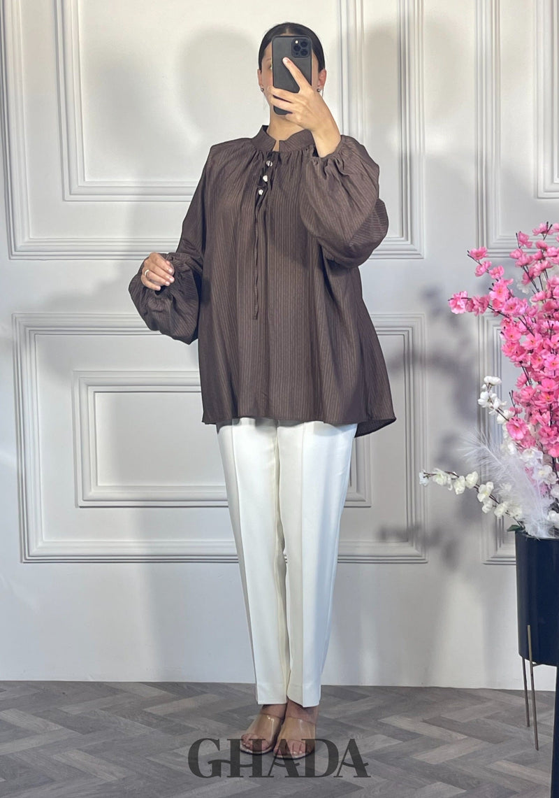 Chemise fluide - marron chocolat