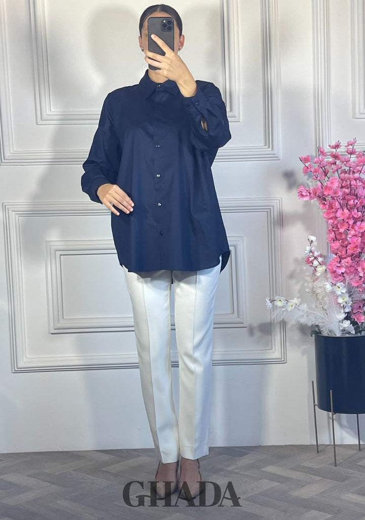 Chemise boutonnée - Bleu marine