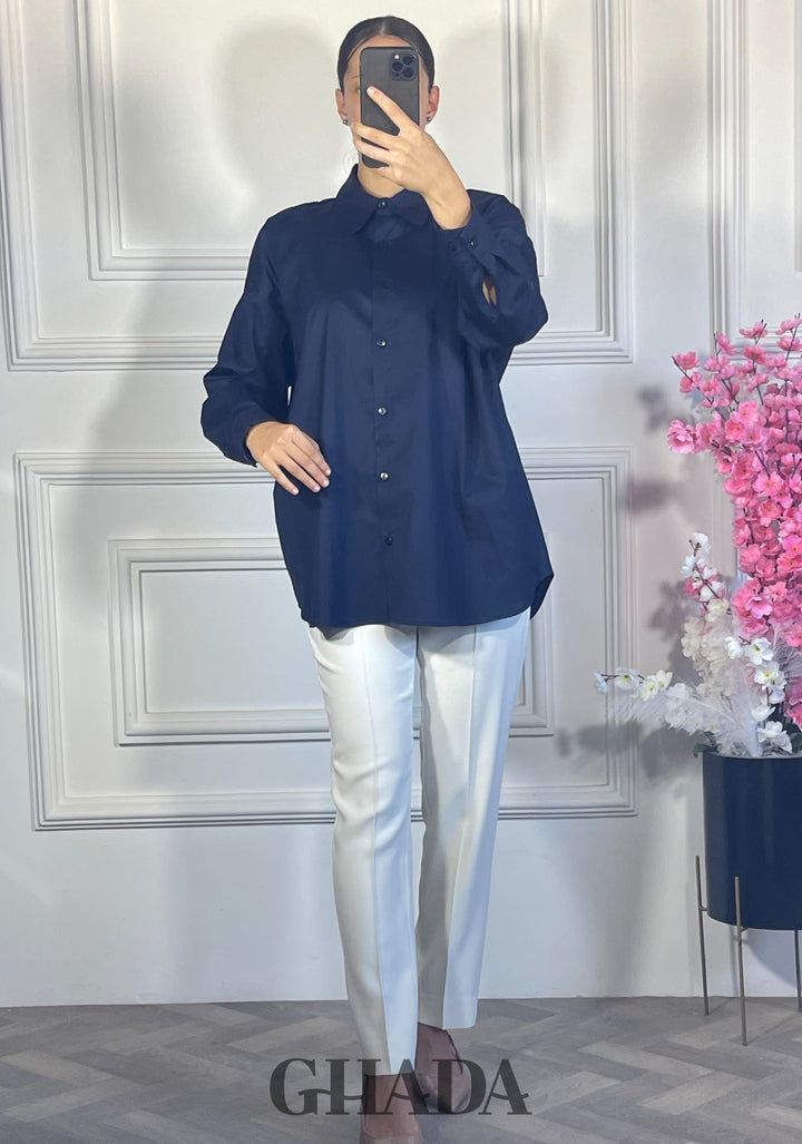 Chemise boutonnée - Bleu marine