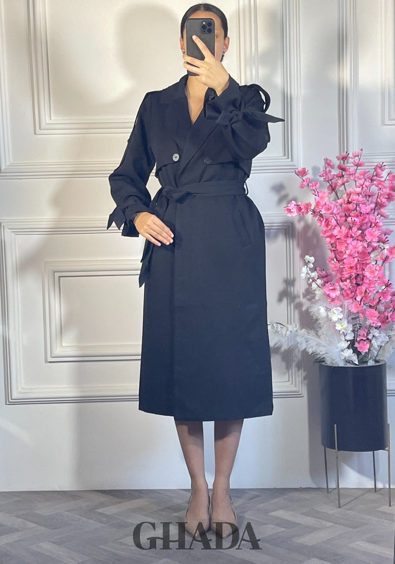 Trench-coat long oversize - Noir