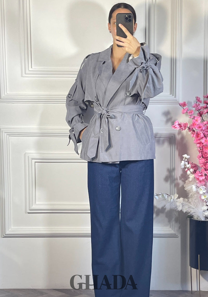 Trench-coat court - Gris