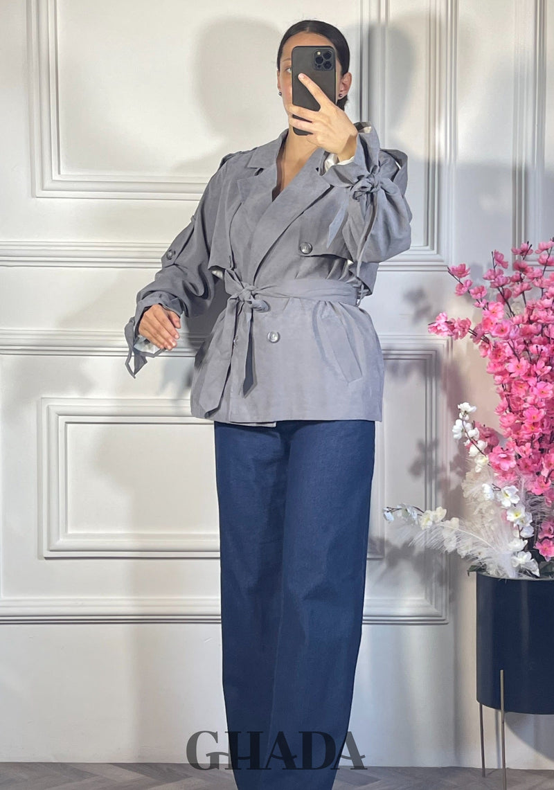 Trench-coat court - Gris